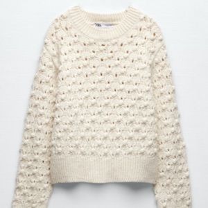 Zara chunky knit crewneck sweater